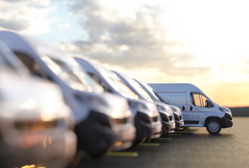 Generic,Row,Of,New,Vans,In,A,Parking,Bay,Ready